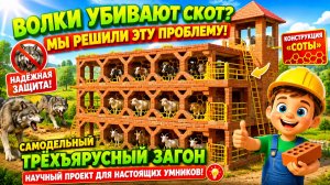 Волки убивают скот — Самодельный трехъярусный загон для скота из кирпичей (конструкция «соты») научн