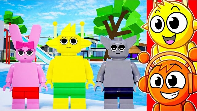 Реагируем на вечеринку у бассейна LEGO SPRUNKI! смотреть онлайн