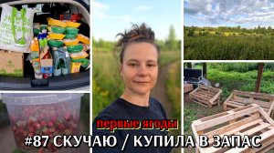 #87 скучаю / делаем лавки из палетов / закупка впрок / собрали вишню / набрали ягод