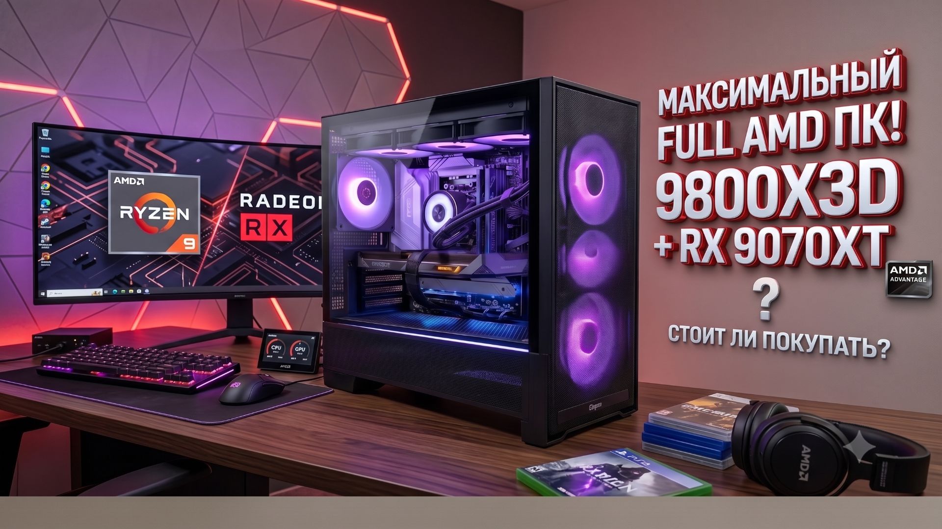 Максимальный Full AMD ПК! 9800X3D + RX 9070XT Стоит ли покупать?