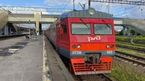 ЭТ2М 053 сообщением Санкт-Петербург - Невская Дубровка на перегоне Ржевка - Мельничный Ручей