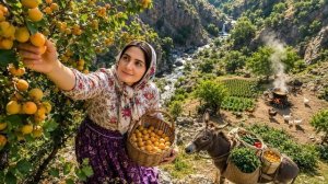 Собираю абрикосы и сушу их. Готовлю вкусный ужин. Деревенский образ жизни в Иране