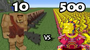 10 Циклопов против 500 Барако, вождя Солнца ｜Майнкрафт