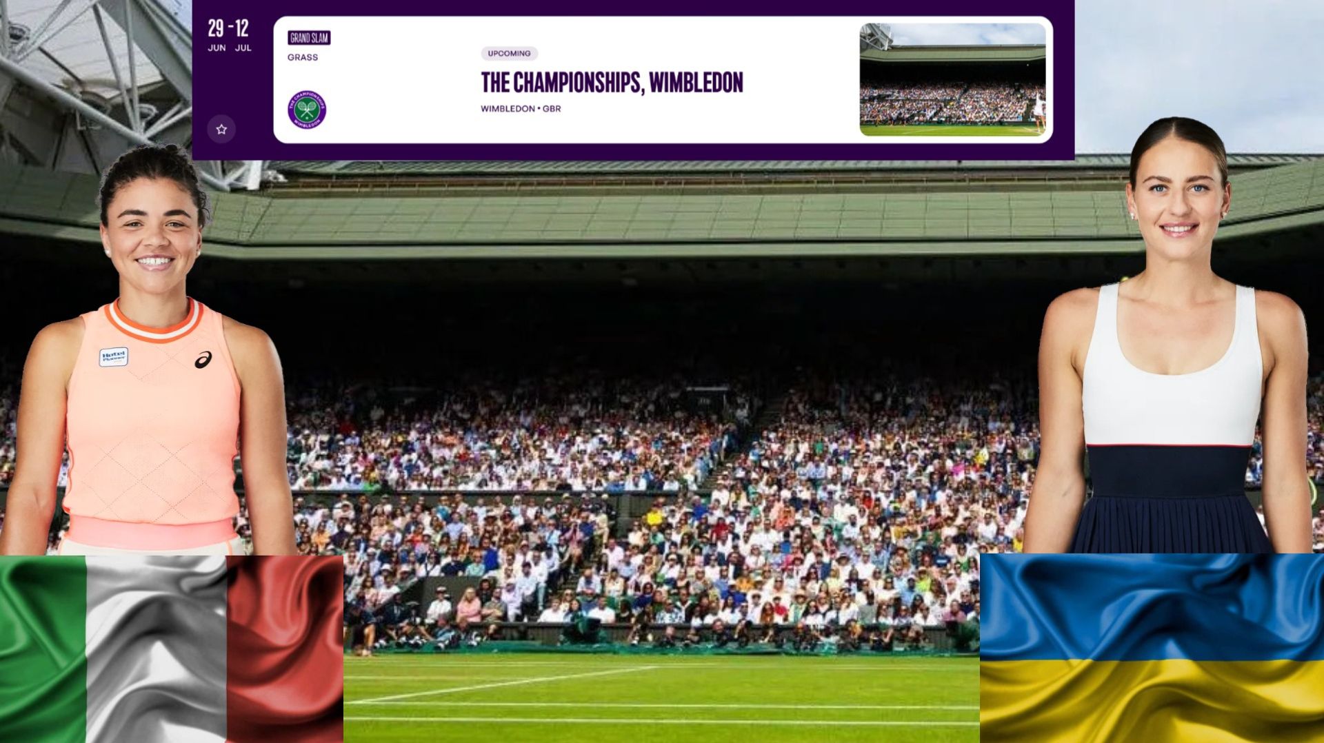 8/07 ⏰15:30 (12) 🇺🇦Марта Костюк - (13) 🇮🇹Жасмин Паолини/🏆Grand Slam 🇬🇧Уимблдон. 1/4 финала смотреть онлайн