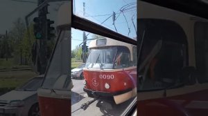 Мариуполь, 6 мая 2023 года,  моя первая поездка на трамвае в этом году 😀☀️