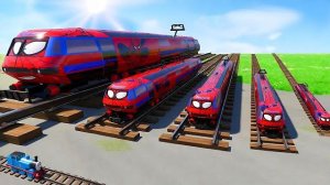 Большой и маленькие: поезд «Человек-паук» против поездов Томаса | BeamNG.drive