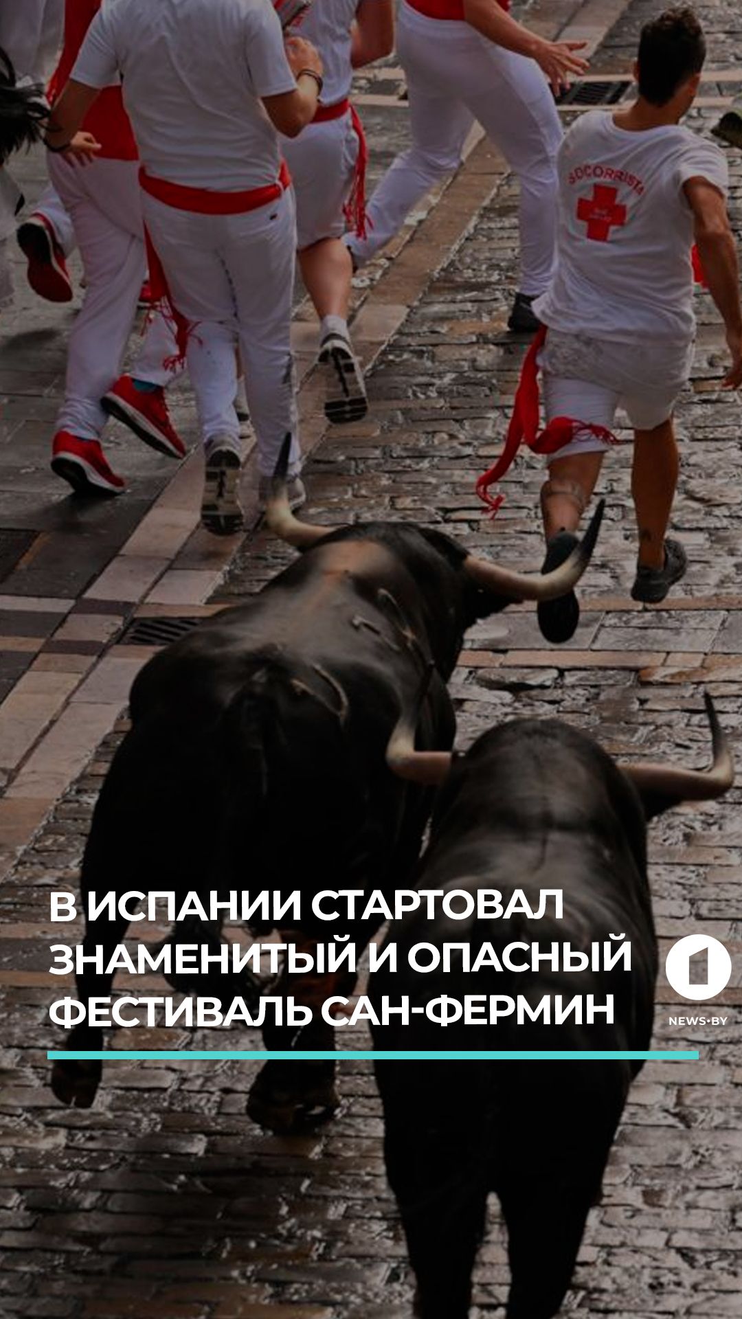 В Испании первый забег с быками закончился травмами