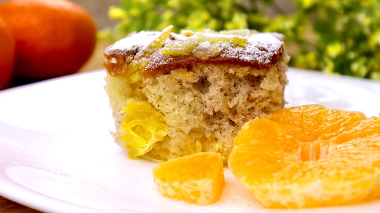 Мандариновый пирог. Заливаем мандарины тестом и готово / Delicious tangerine pie. Eng sub смотреть онлайн