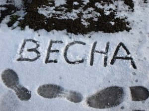 А у нас в апреле снег. А у вас!