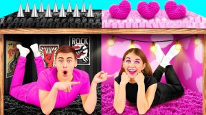 Секретные домики под кроватью # Розовое или Черное Челлендж от PaRaRa Challenge