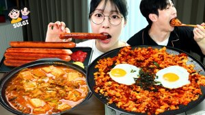 Мукбанг - колбаски и грибы эноки - еда на камеру