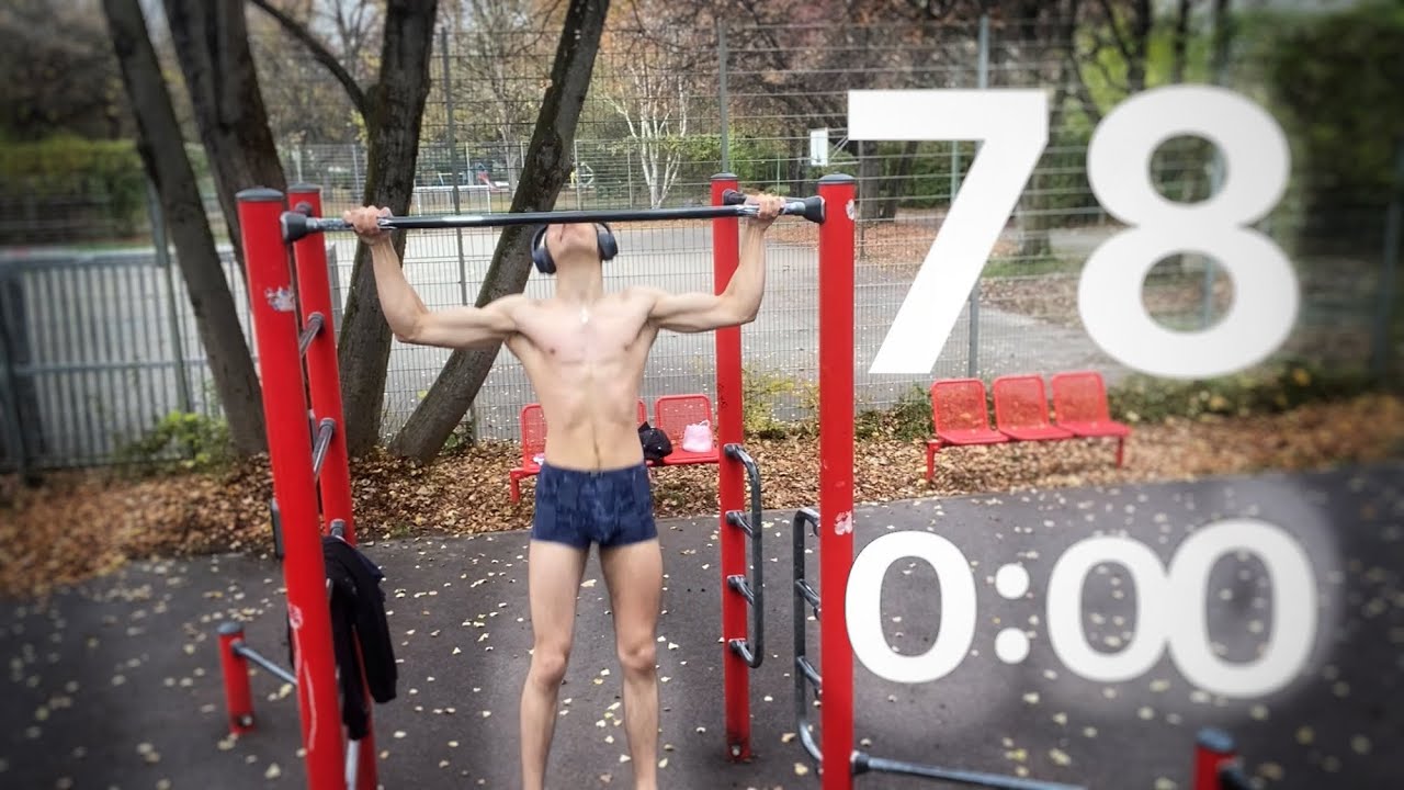 78 ПОДТЯГИВАНИЙ ЗА 60 секунд / 75 за подход / путь к мировому рекорду смотреть онлайн