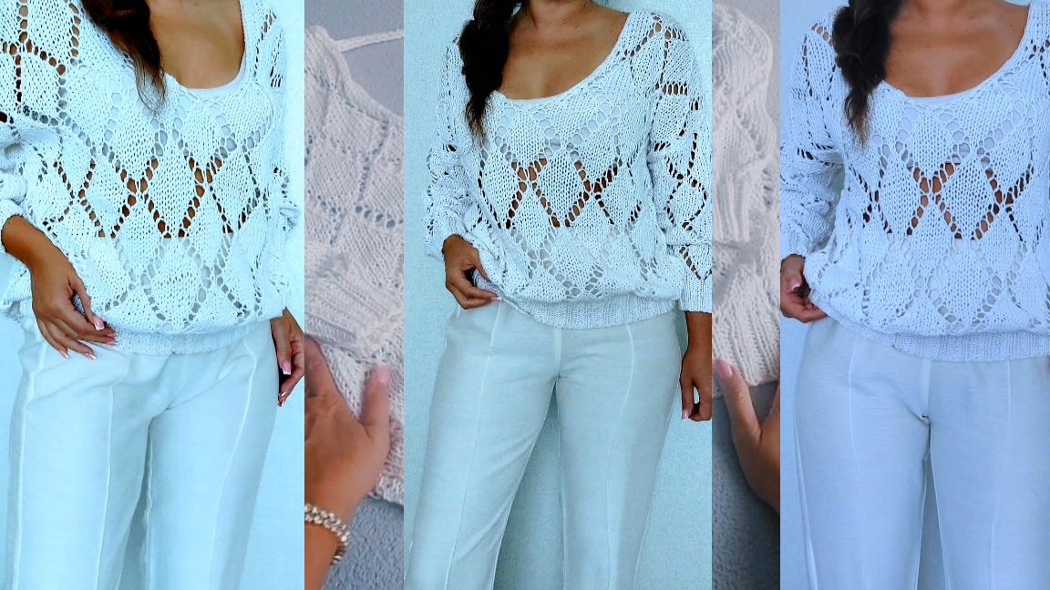 ЩЕДРАЯ АКЦИЯ 1+2 И ПУЛОВЕР РОМБЫ из YARNART Creative Cotton 100% смотреть онлайн