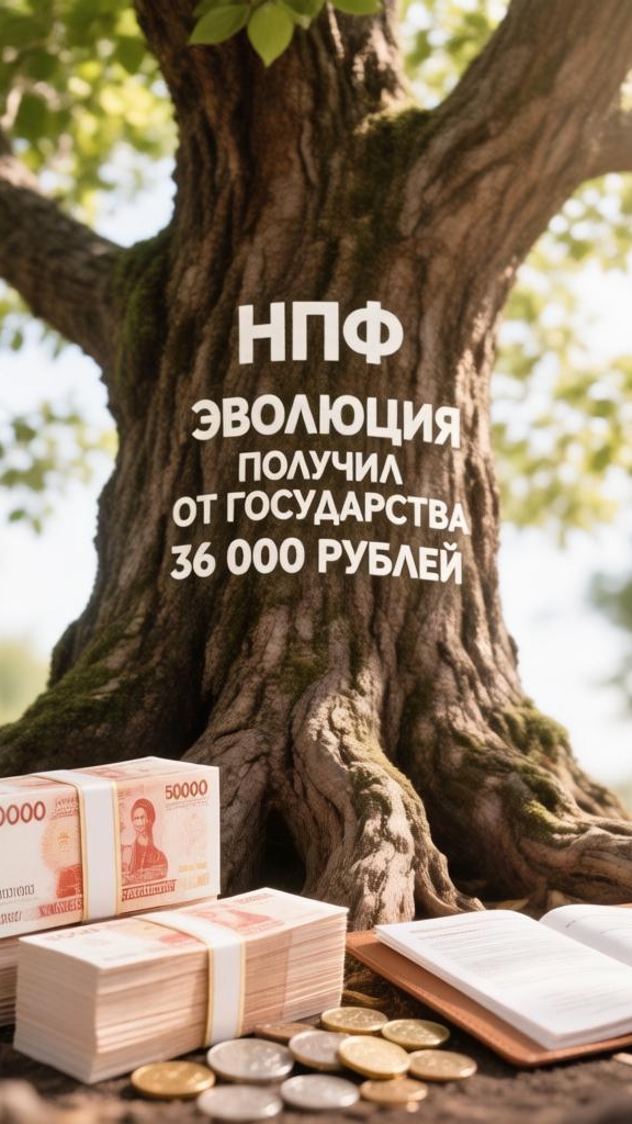 НПФ Эволюция получил от государства 36000 руб. и внёс ещё 6000 руб.