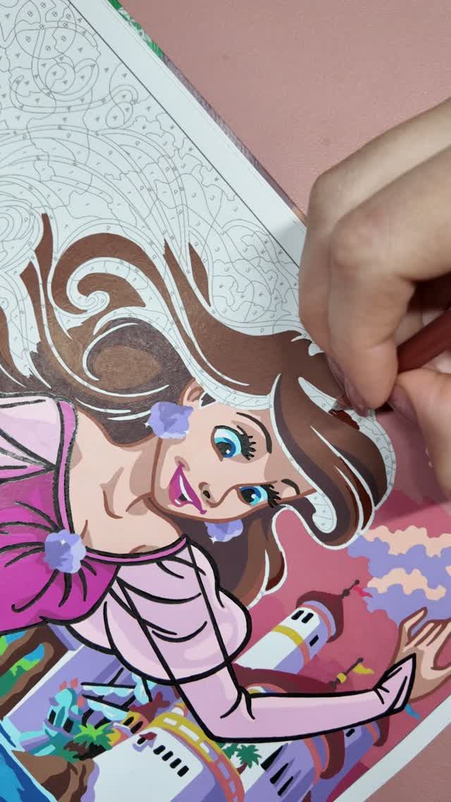 Перекрасила принцессу в раскраске Hachette Disney #hachette #ашет #раскраски #хобби #art