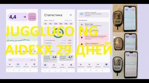 Обзор работы Juggluco NG на 29 дней с сенсором AidexX
