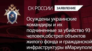 Осуждены украинские командиры и их подчиненные за убийство 93 человек и обстрел в Мариуполе
