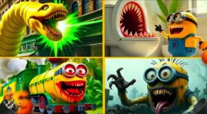 Миньоны Анимация 💥 Minion Exe против Туалет Миньон и Зомби Поезд