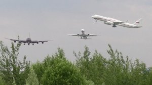 Трое наших разными курсами. Два Ту-214СР и Ил-96-300. Аэропорт Внуково 2023