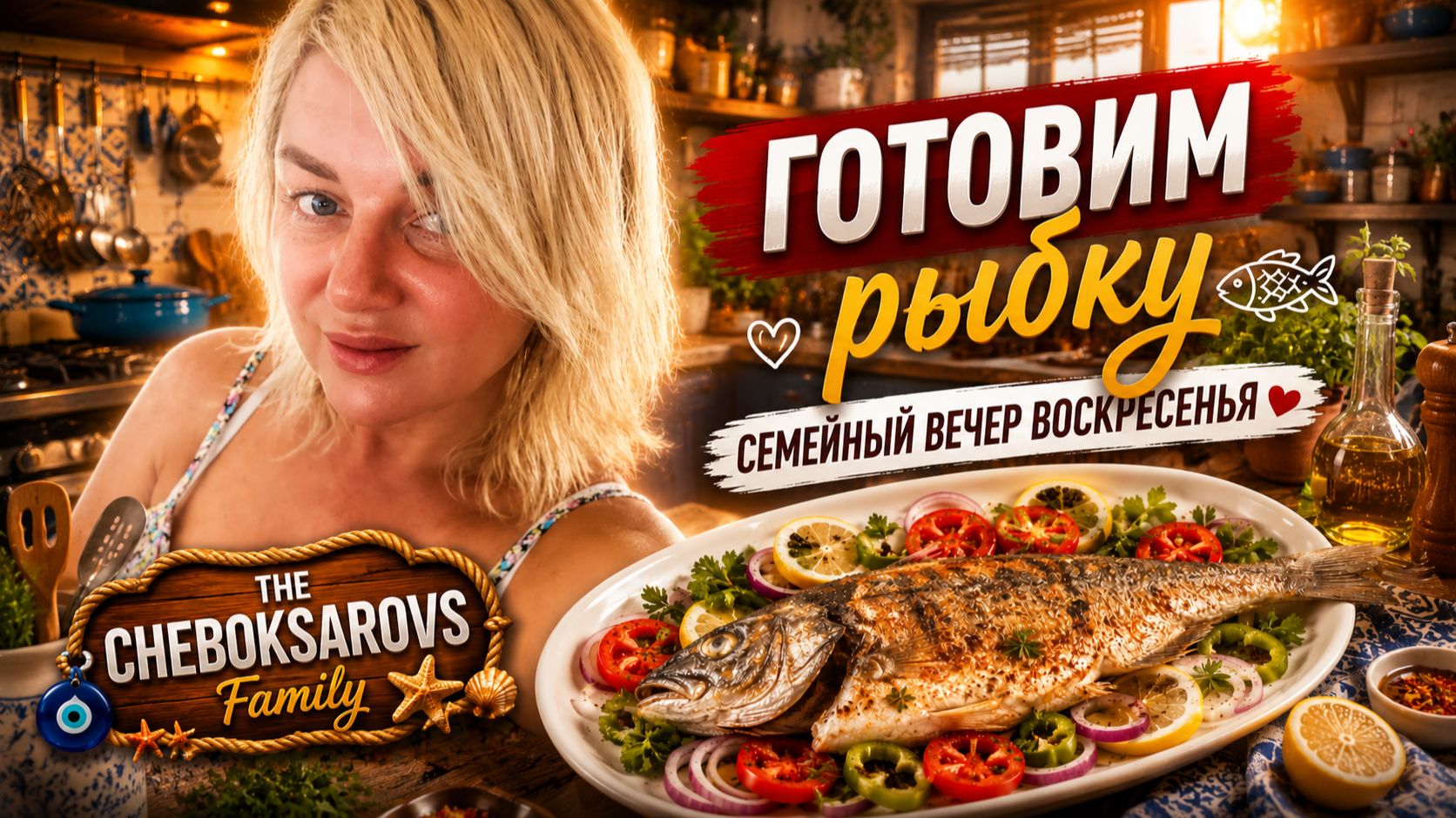 Семейный вечер Турецкого воскресенья. Первый раз купили рыбу Чупра и решили ее приготовить.