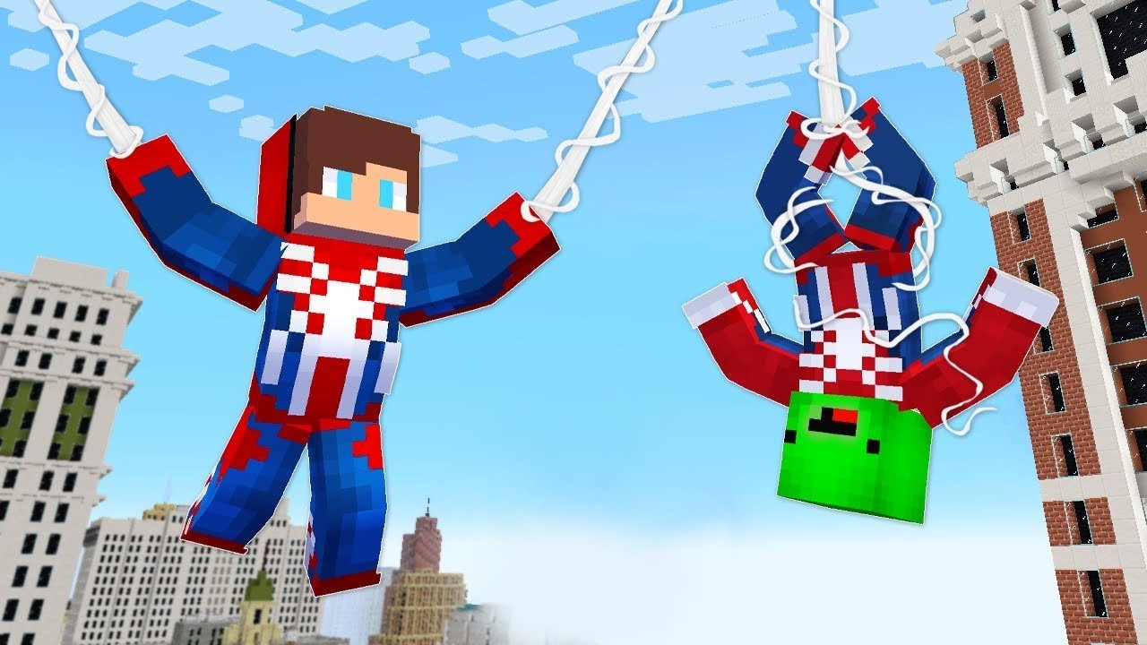 JJ And Mikey In SPIDERMAN CHALLENGE In Minecraft / Maizen Superheroes!