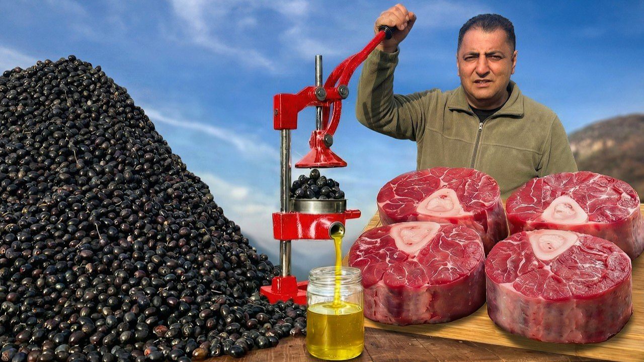 Приготовление оливкового масла первого отжима древнейшим способом - забытым и аутентичным