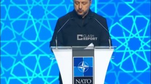 Зеленскому  которому вроде как запретили выступать на саммите НАТО, каким то образом получил трибуну
