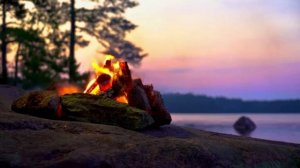 Звуки костра на рассвете — уютный фон без музыки | Campfire Sounds