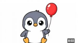 Как нарисовать милого пингвина шаг за шагом 🐧🎈