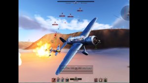 Самолет времен II мировой войны ЛБШ отбивается от преследования бомбами World of Warplanes