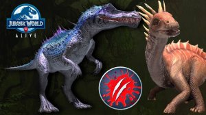Динозавр Кровопийца Спинотазух против Зауроподов Jurassic World Alive