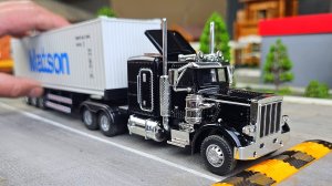 Фура Peterbilt 359 американский тягач с контейнером, свет и звук. Про машинки
