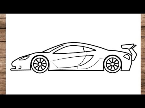 How To Draw McLaren P1 GTR 2015 Car - Easy Car drawing step by step смотреть онлайн