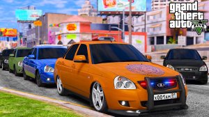 СХОДКА ОПЕРСКИХ ПРИОР! БЕСПРЕДЕЛ НА ЛАДАХ ПРИОРАХ ПО ГОРОДУ - РЕАЛЬНАЯ ЖИЗНЬ В GTA 5 🌊ВОТЕР