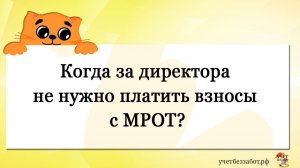 Когда за директора не нужно платить взносы с МРОТ?