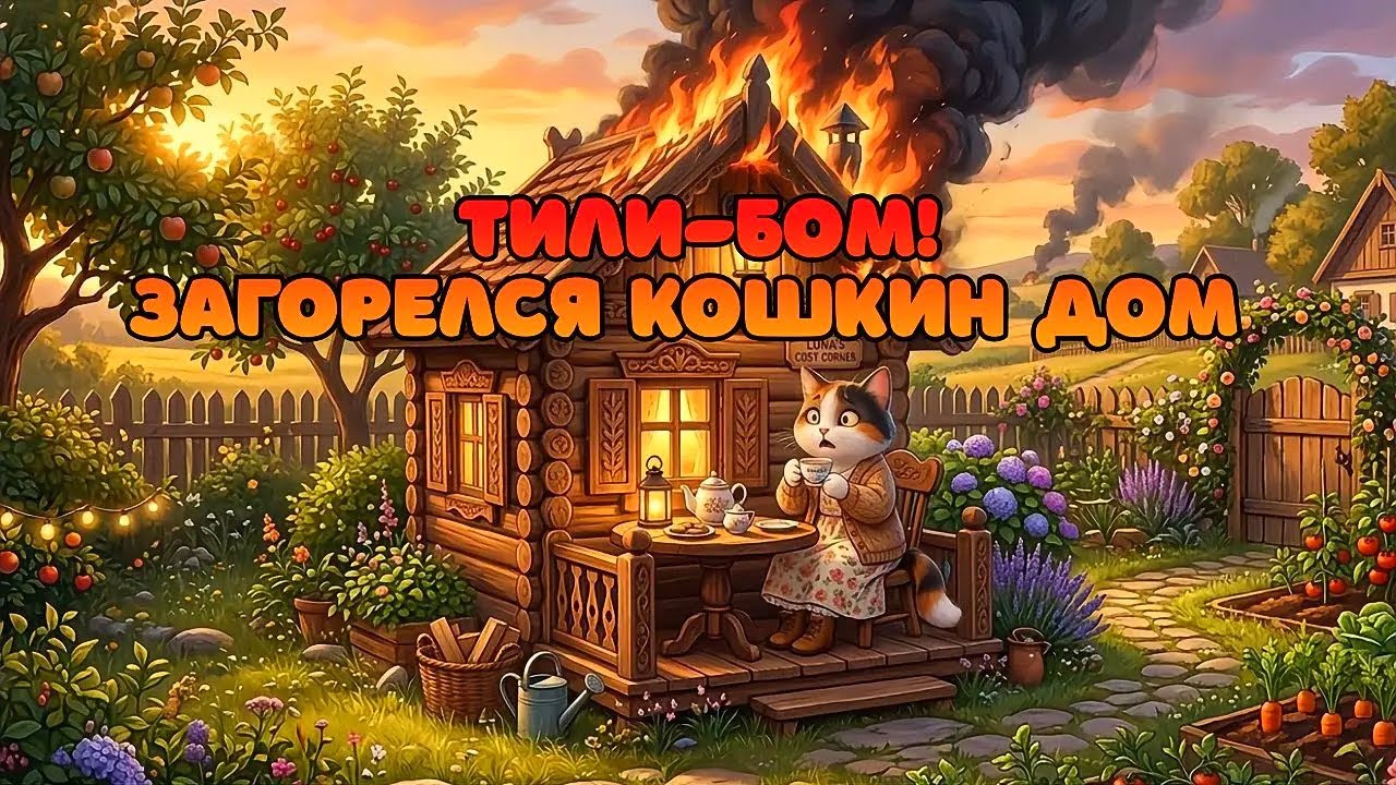 Тили-бом! Загорелся кошкин дом 🔥 Весёлая детская песенка | Потешка для детей смотреть онлайн