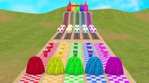 Игра с длинной горкой и животными слониха, горилла, бегемот, тигр — забавные 3D-животные (4)