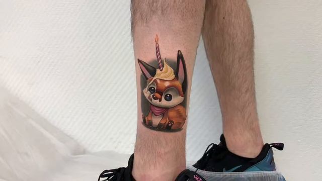Милая мужская татуировка в стиле ньюскул «лис» | cute newschool tattoo fox смотреть онлайн
