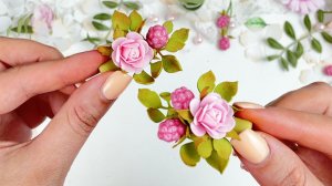 ЗАКОЛКИ с цветами из фоамирана и ягодками с нуля своими руками/ Украшения для волос DIY