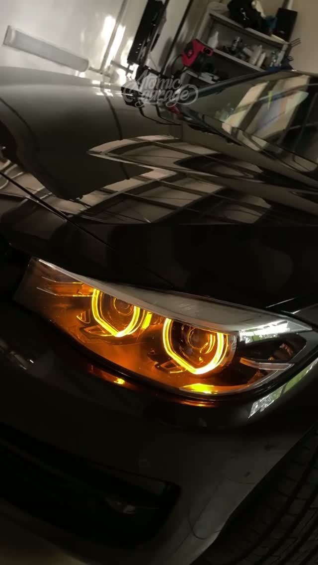Янтарные/ оранжевые ангельские глазки BMW 3 F30 GT