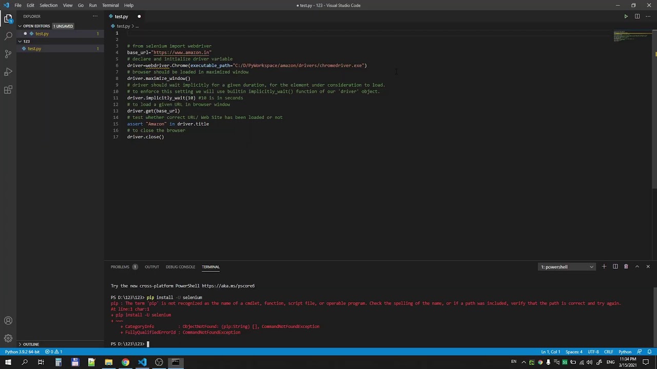 Selenium Python VSCode install смотреть онлайн
