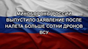 Минобороны России выпустило заявление после налета больше сотни дронов ВСУ