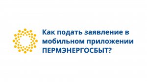 Как подать заявление в мобильном приложении ПЕРМЭНЕРГОСБЫТ