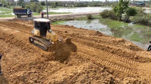 Amazing ProjectFull video The Project Filiing Soil Complet 100% By Bulldozer Komatsu And DumpTruck