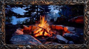 🔥 Уютный костер у озера 🔥 Расслабляющие звуки костра для сна и снятия стресса.