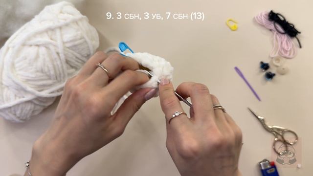 Набор для вязания Котик Пончик | Урок 3 | Вяжем ножки крючком