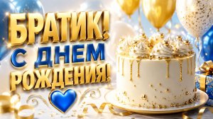 Открытка с днем рождения брату — красивое музыкальное поздравление от сестры 💙