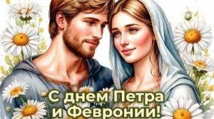 С днём семьи, любви и верности. Красивая музыкальная открытка.