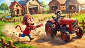 🐒🚜 У обезьянки украли трактор! Мультики для детей