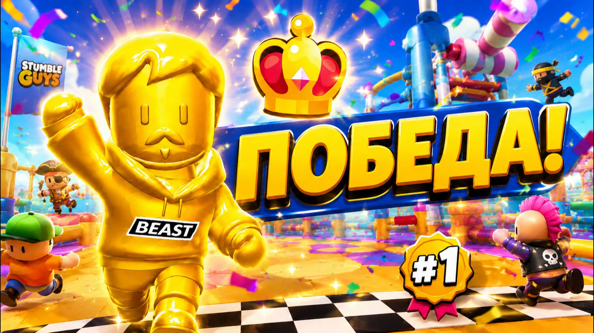 ПЕРВАЯ КОРОНА В STUMBLE GUYS! — ЗОЛОТОЙ SHADOW ВЫТАЩИЛ ФИНАЛ И ЗАБРАЛ ПОБЕДУ! | Часть 1 #Shadow